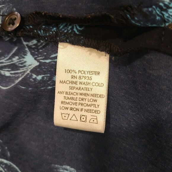 Susan Graver Blouse Womens Size 20W Blue Floral Button Front Long Sleeve **READ* - Picture 9 of 11